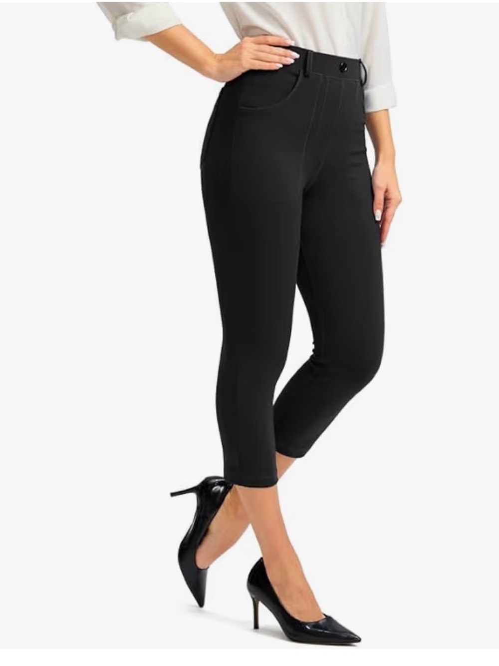 NWT Rammus black pull on capri pants size 14